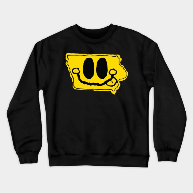 Iowa Happy Face with tongue sticking out Crewneck Sweatshirt by pelagio